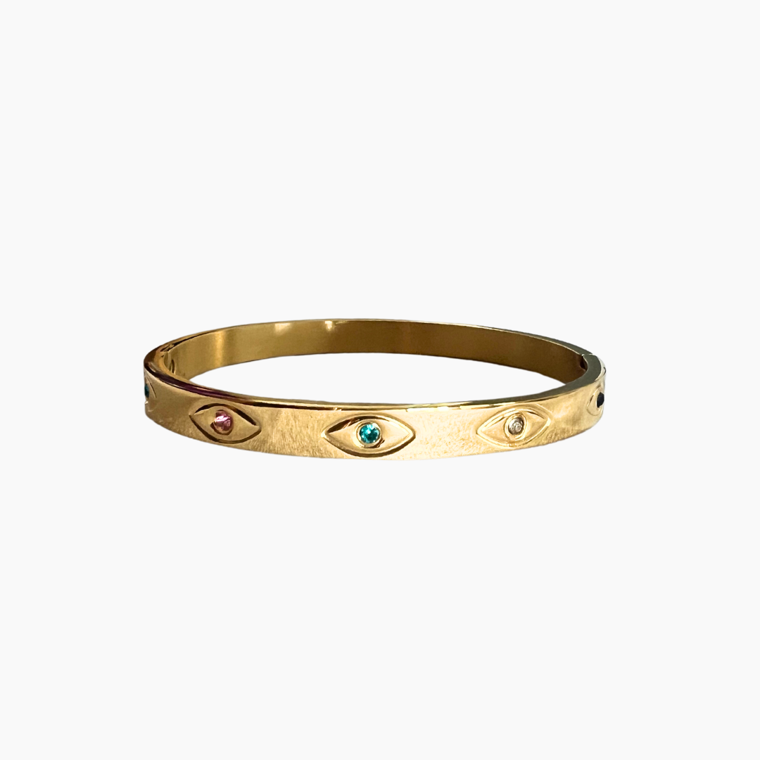 Gold Third Eye "Chakra Gemstones" Bangle