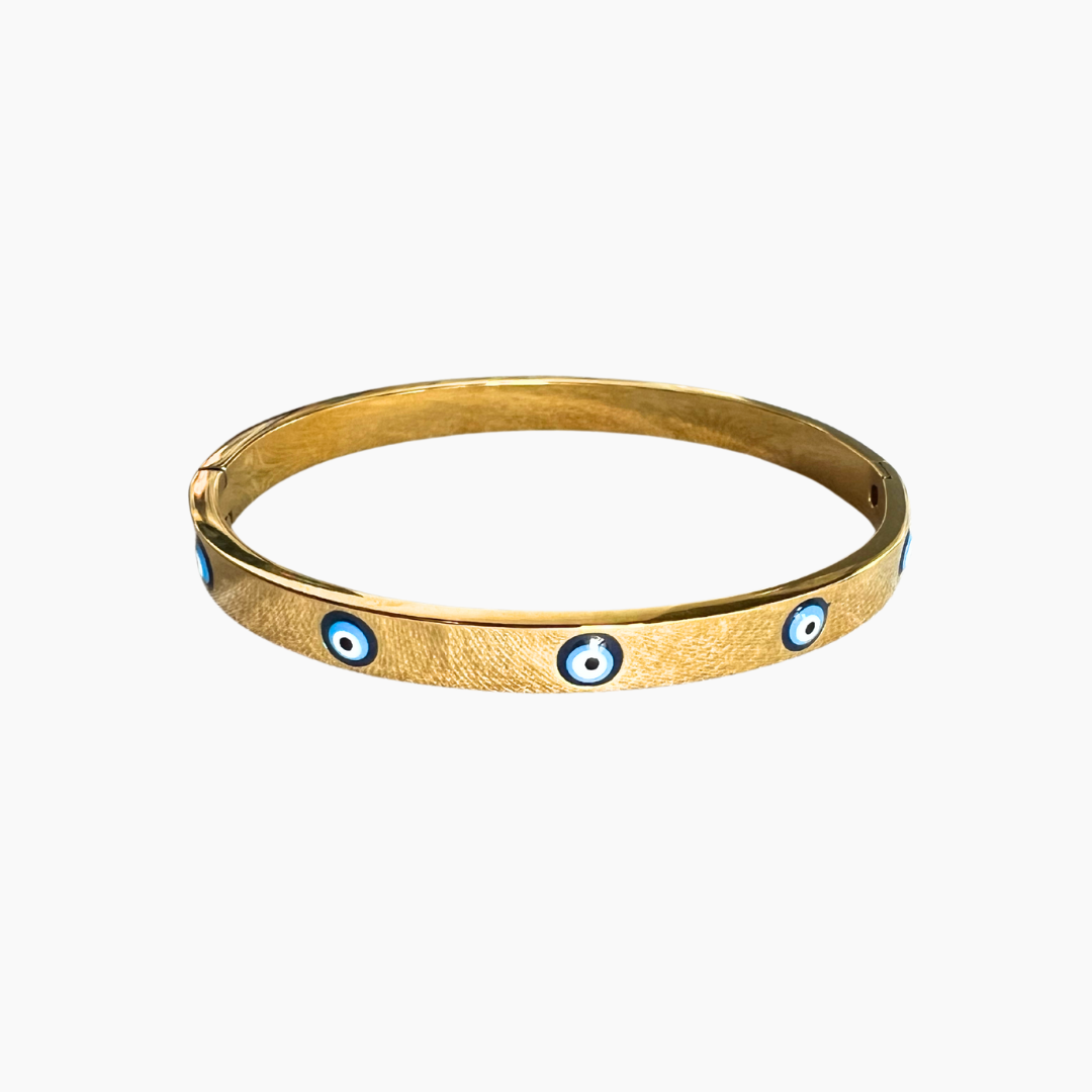 Allover Evil Eye Gold Bangle