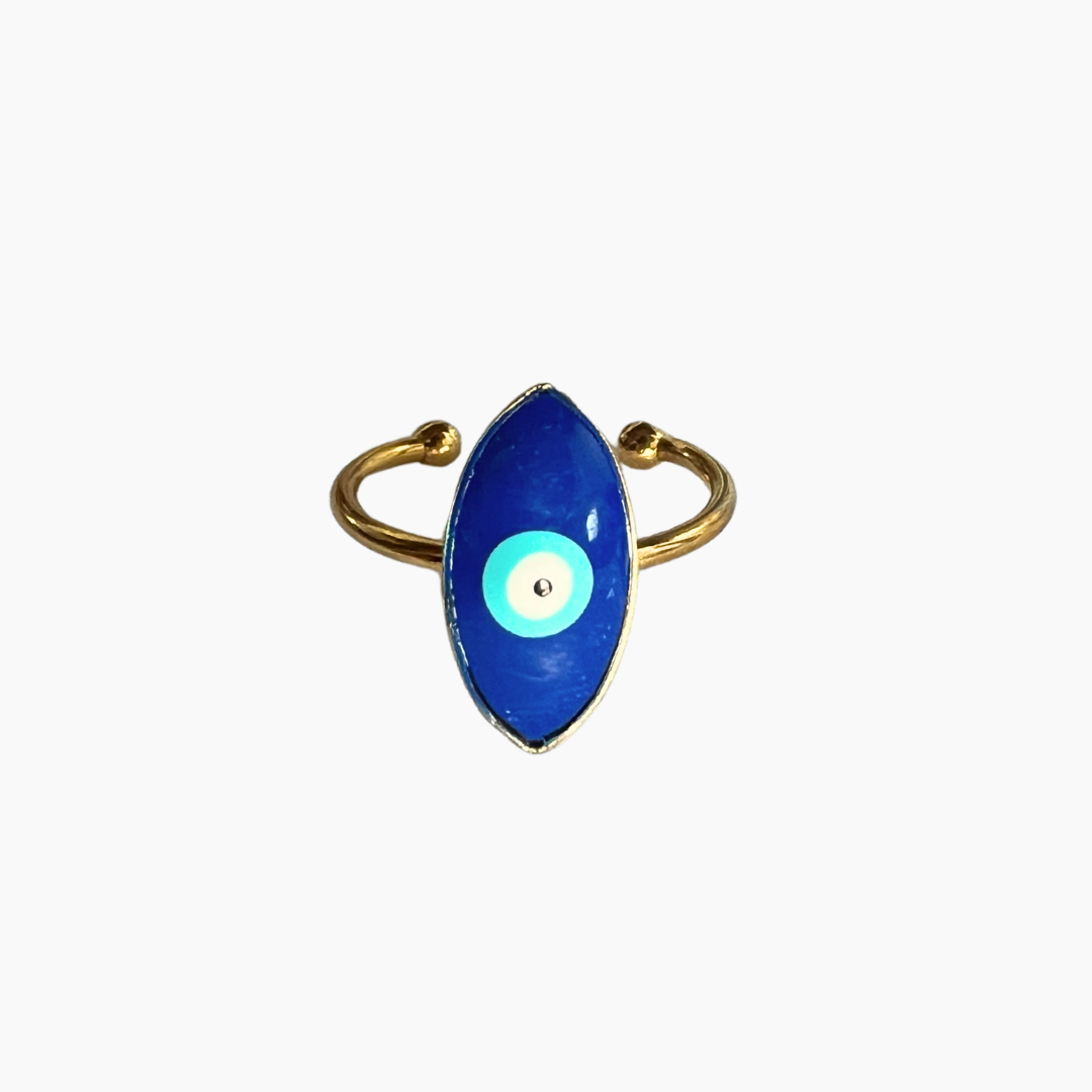 Evil Eye Gold Shield Ring