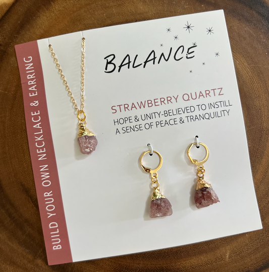 'Balance' Gold Necklace & Earring Bundle