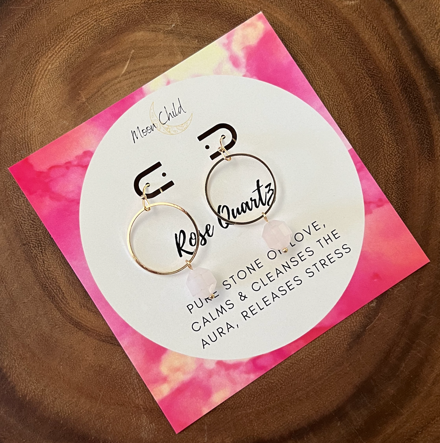 Rose Quartz "Mini" Orb Gold Earrings