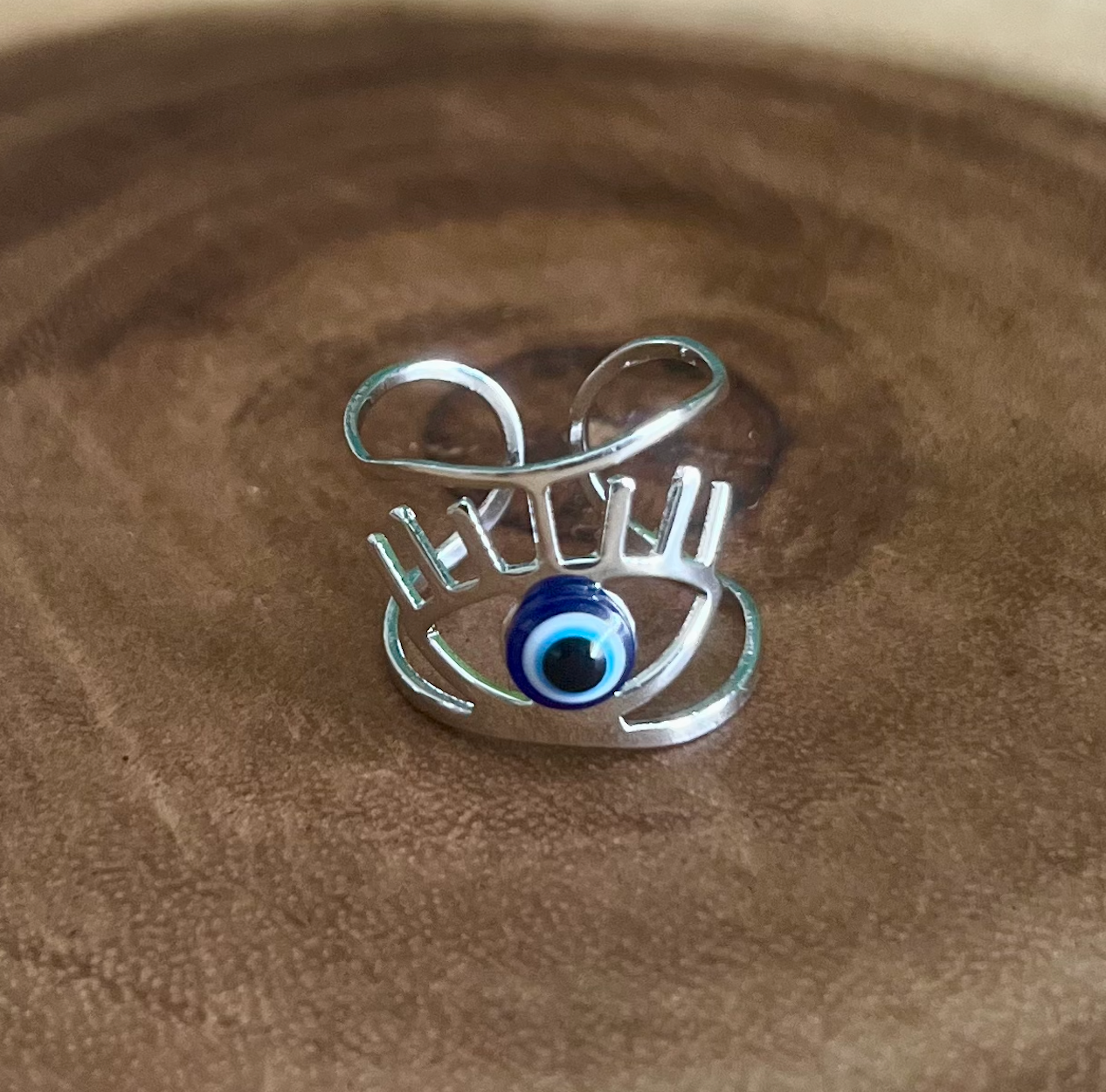 Silver "Evil Eye" Wrap Ring