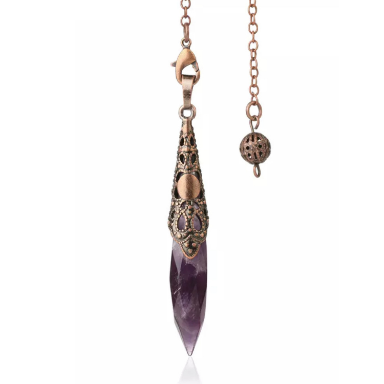 Amethyst Copper Pendulum - "Spiritual Protection & Purification"