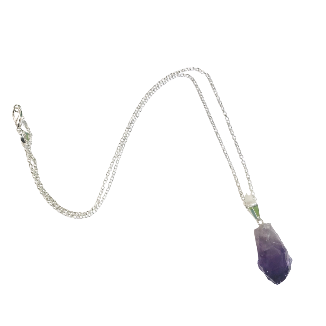Amethyst Rough Gemstone Point Necklace ~ "Clearing Negativity"