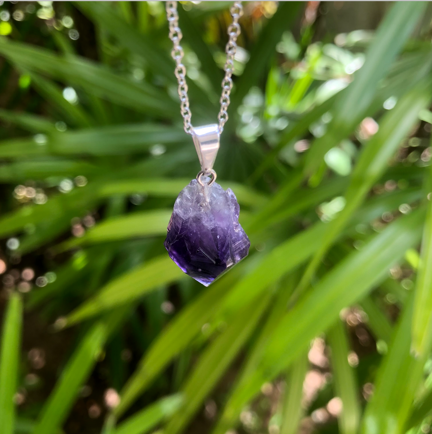 Amethyst Rough Gemstone Point Necklace ~ "Clearing Negativity"