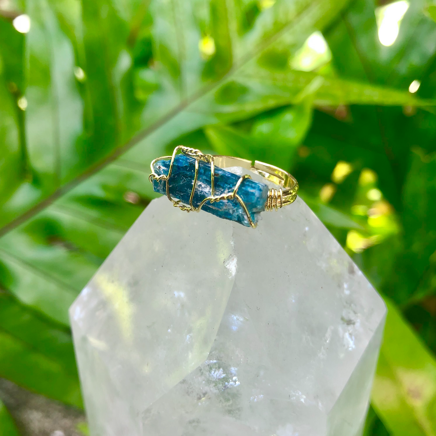 Kyanite Rough Gemstone Ring w/ Gold