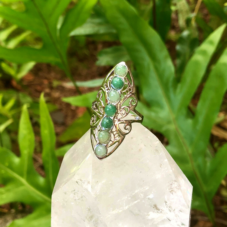 Aventurine Bohemian Style Gemstone Ring