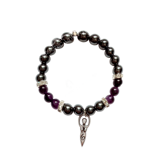 "Grounding" Bracelet - Amethyst & Hematite