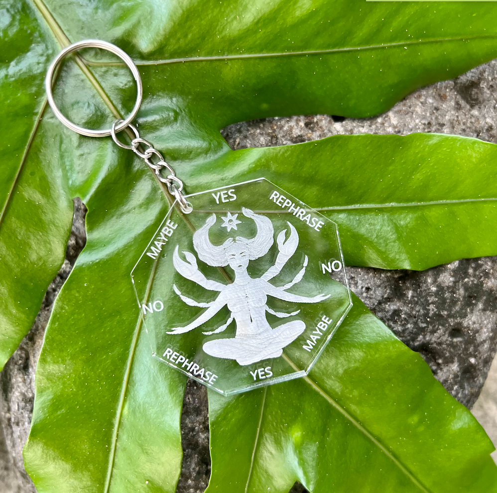 2.5" Cancer ZODIAC Keychain Pendulum Board | Goddess | Moon | Stars | Clear Acrylic