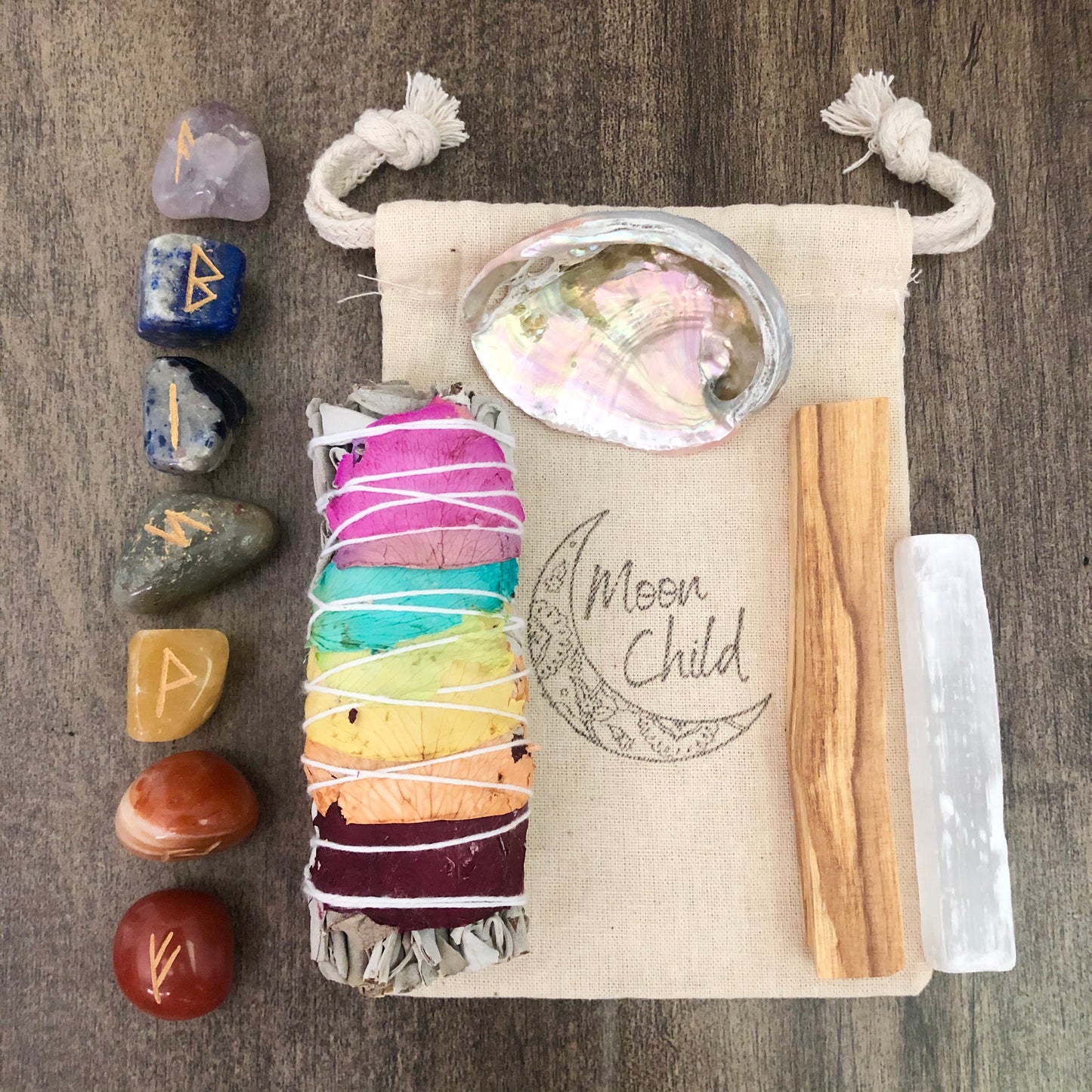 Balance & Alignment Chakra Smudging & Clearing Kit w/ Chakra Stones