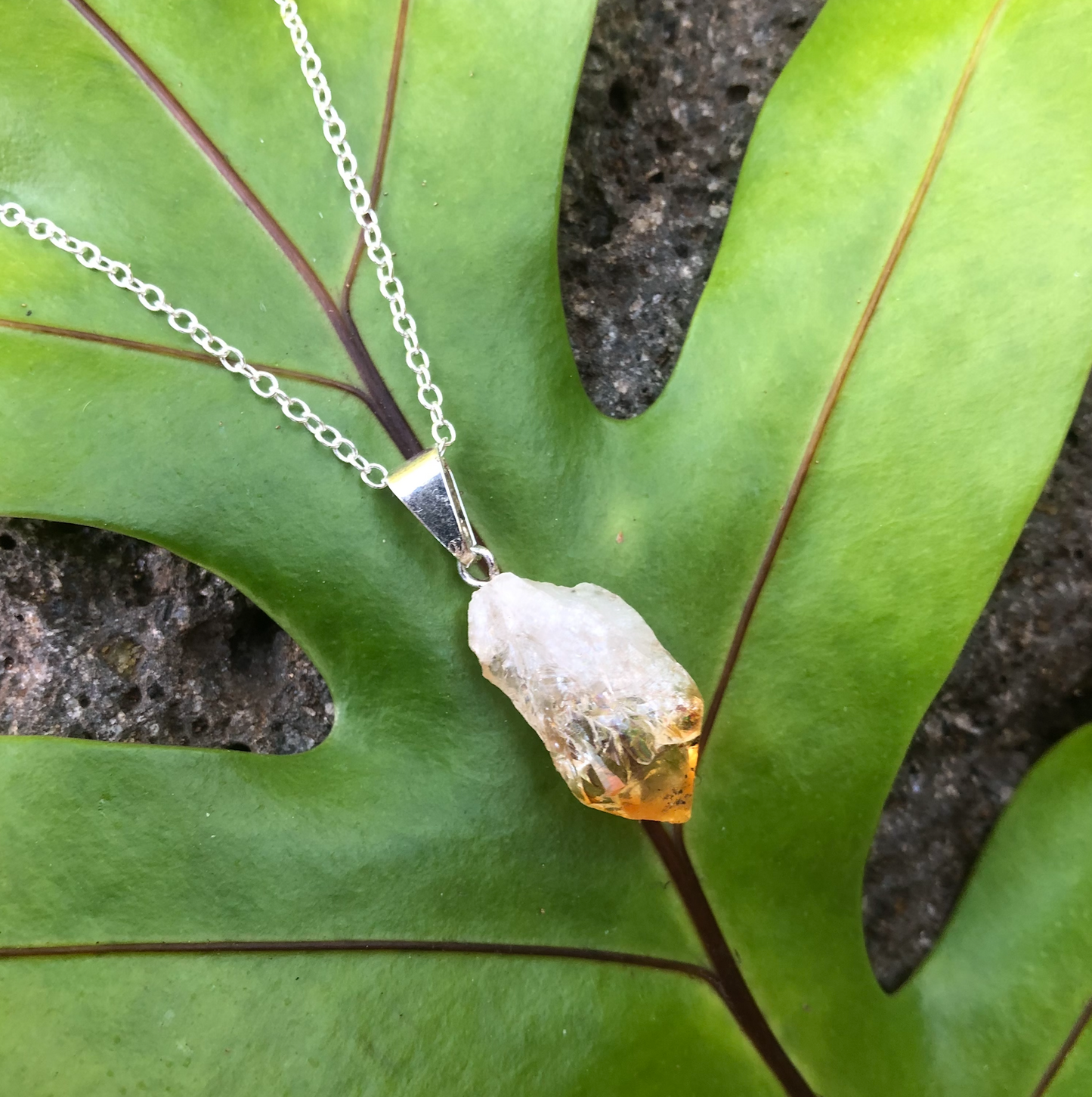 Citrine Rough Gemstone Point Necklace ~ "Manifestation & Success"