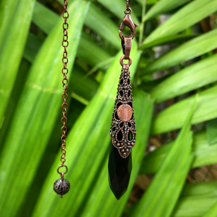 Black Onyx Copper Pendulum - "Inner Strength, Confidence, & Power"