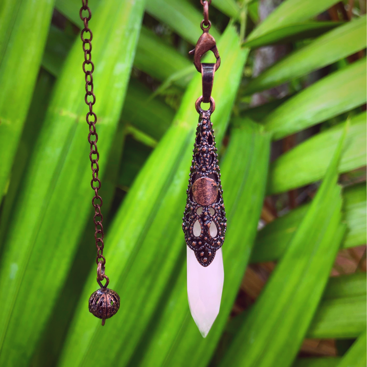 Rose Quartz Copper Pendulum - "Abundance, Love, & Healing"