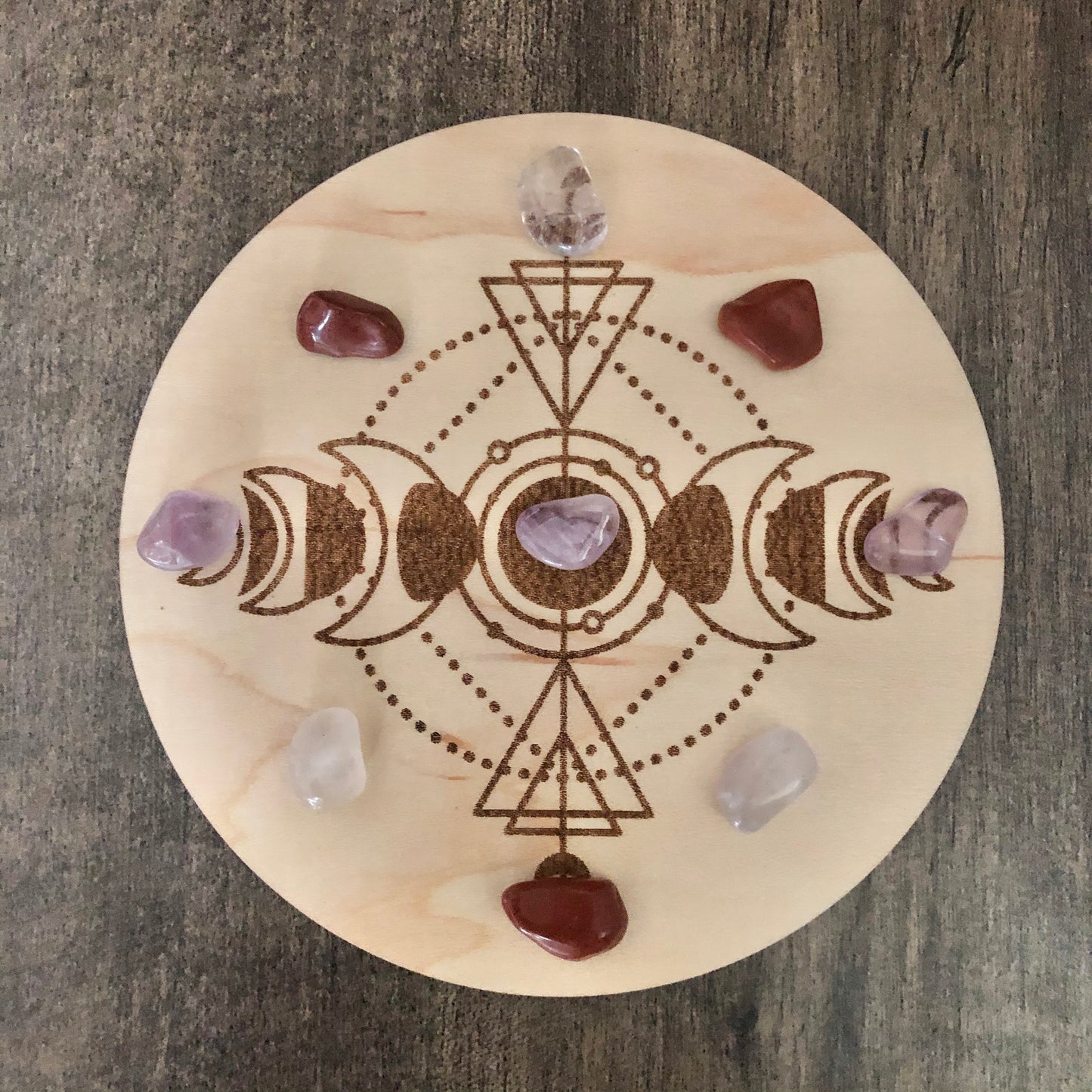 Mind, Body, Spirit 5" Crystal Grid Set w/ Gemstones
