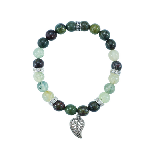 "Abundance, Love, & Purpose" Dragon's Blood Jasper & Prehnite Bracelet