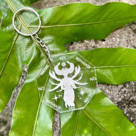 2.5" Scorpio ZODIAC Keychain Pendulum Board | Goddess | Moon | Stars | Clear Acrylic