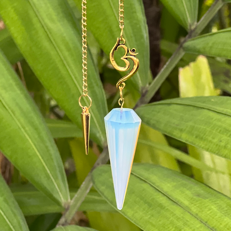 Opalite Double Point OM Pendulum - "Balancing Energy & Spirit Communication"
