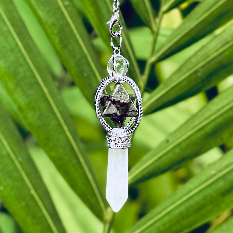Dragon Blood Merkaba Silver Pendulum - "Abundance, Love, & Purpose"