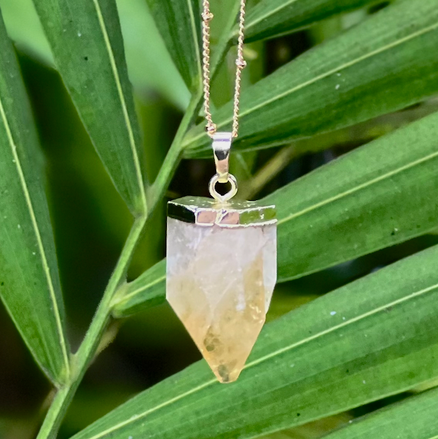 Large Gold Citrine Pendant ~ "Manifestation & Success"