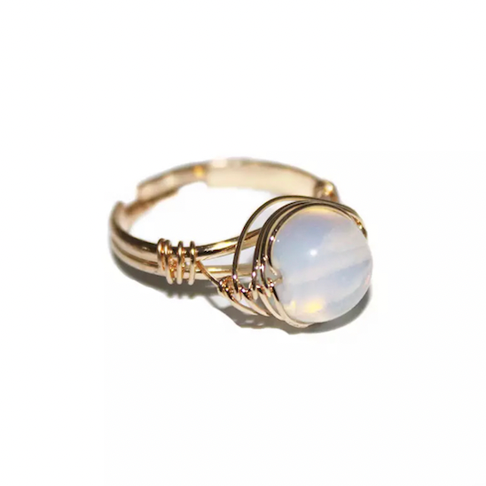 Opalite Aura Ring "Balancing Energy & Spirit Communication"