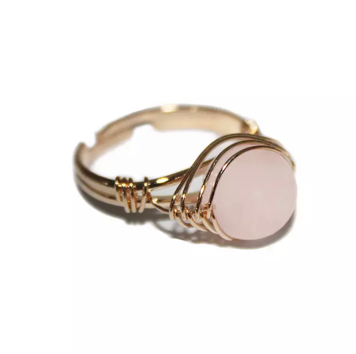 Rose Quartz Aura Ring "Abundance, Love & Healing"