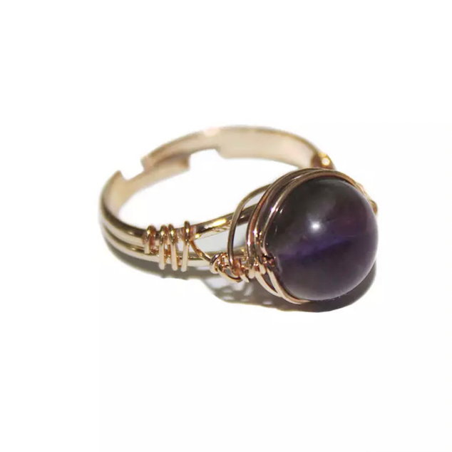 Amethyst Aura Ring "Moon Energy"