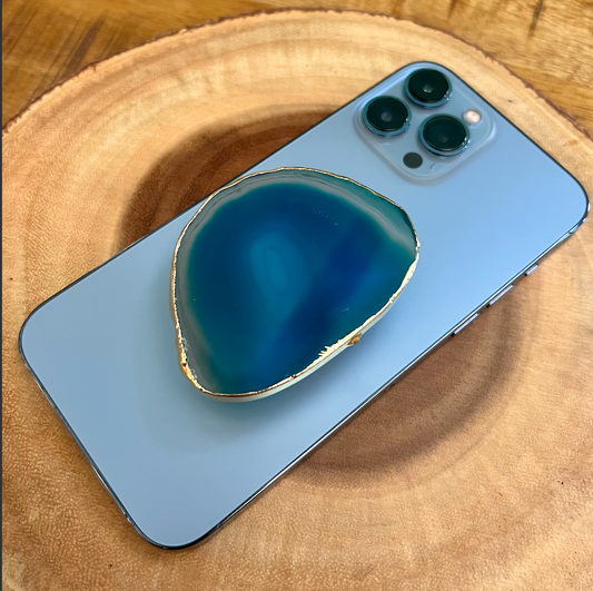 Gemstone Phone Grips ~ Blue Agate