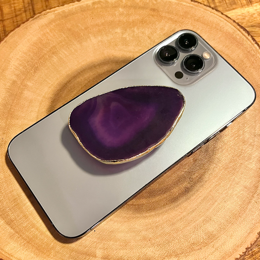 Gemstone Phone Grips  ~ Purple Agate