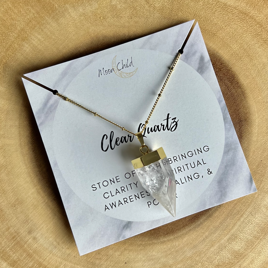 Large Pyramid Clear Quartz Pendant