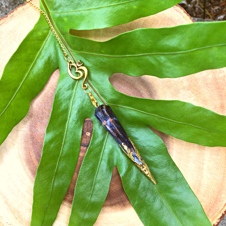 *Psychic Awareness & Synchronicity* Gold Sodalite OM Pendulum | Divination Tool