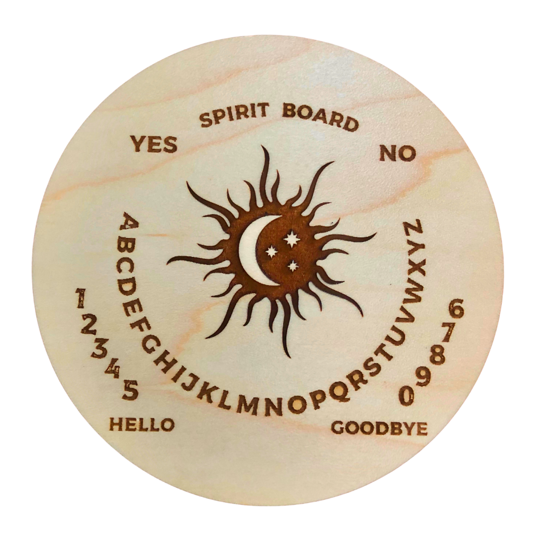 Selenite Chakra Pendulum w/ Wooden Pendulum Spirit Board
