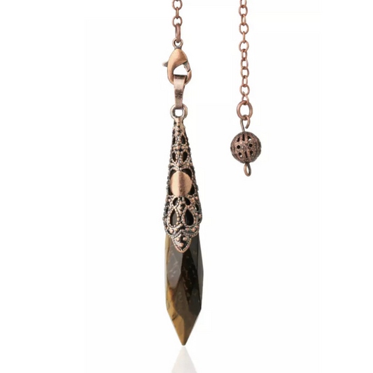 Tiger's Eye Copper Pendulum -  "Spiritual Balance"