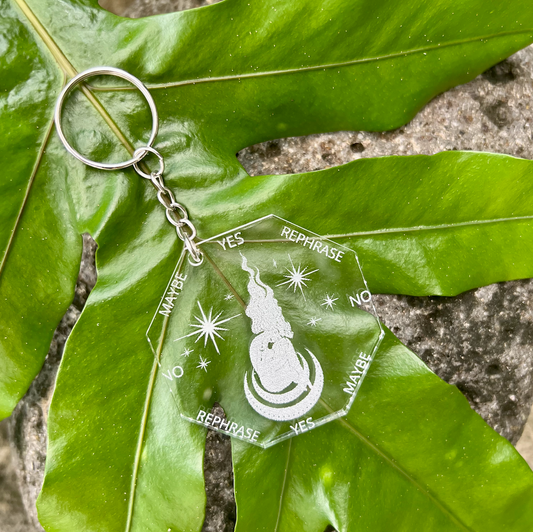 2.5" Virgo ZODIAC Keychain Pendulum Board | Goddess | Moon | Stars | Clear Acrylic
