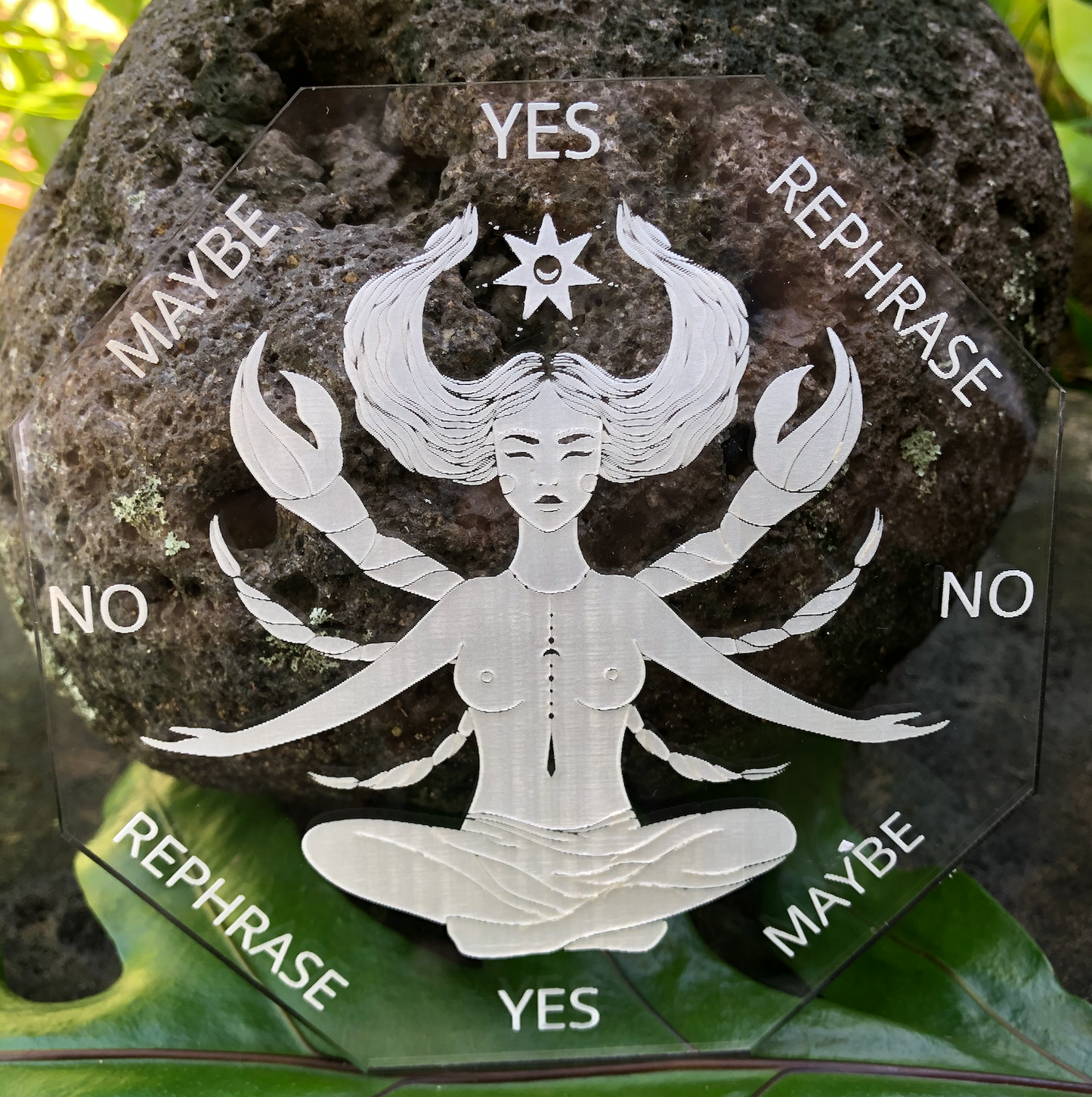 5" ZODIAC Pendulum Board | Goddess | Moon | Sun | Cancer | Clear Acrylic