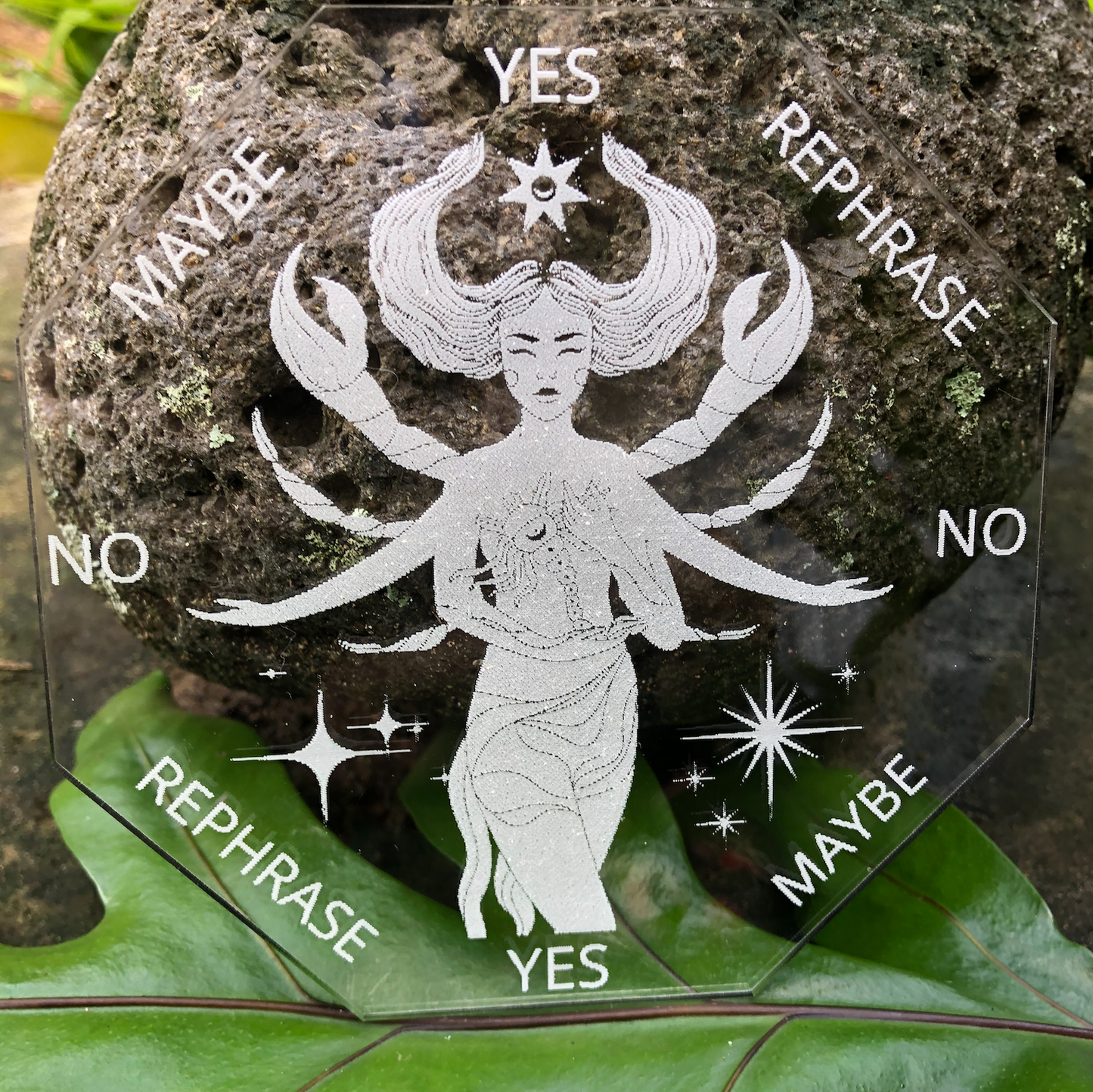 5" ZODIAC Pendulum Board | Goddess | Moon | Stars | Scorpio | Clear Acrylic