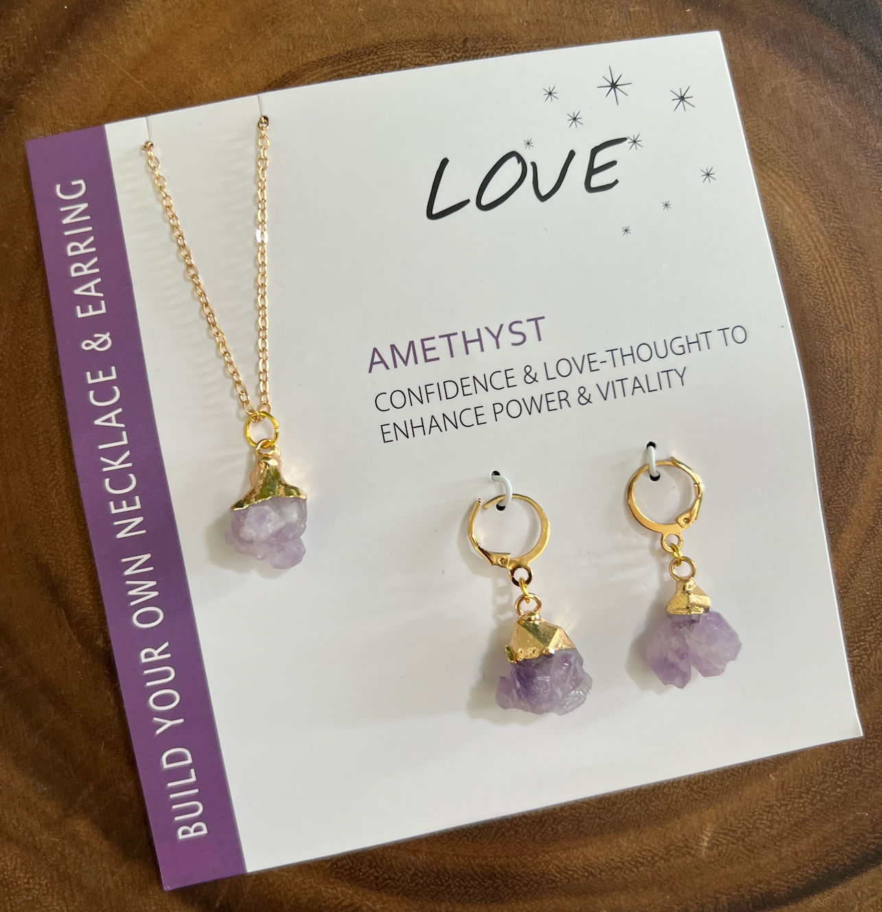 'Love' Gold Necklace & Earring Bundle