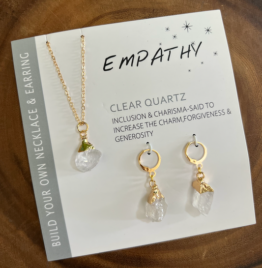 'Empathy' Gold Necklace & Earring Bundle