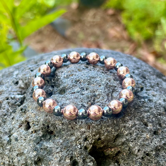 "Grounding" Bracelet - Copper with Hematite