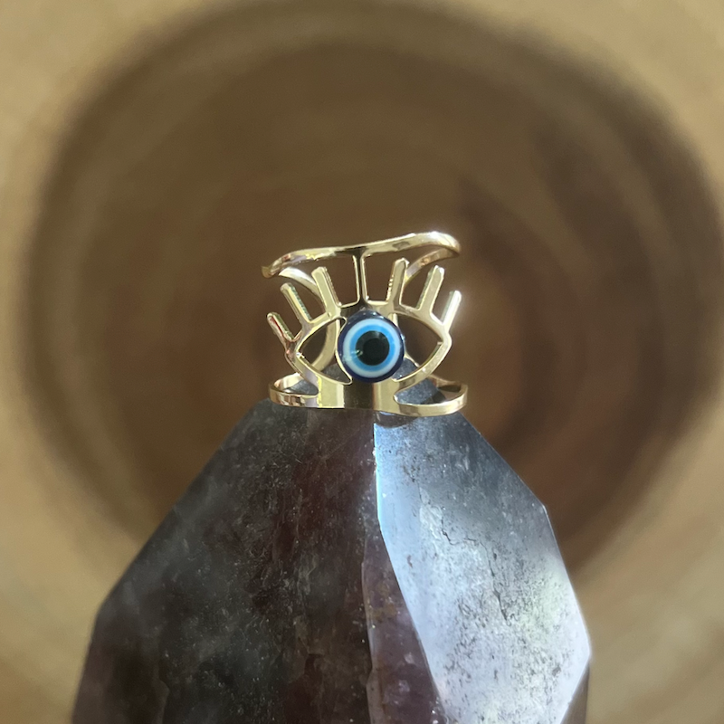 Gold "Evil Eye" Wrap Ring