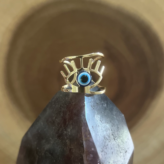 Gold "Evil Eye" Wrap Ring