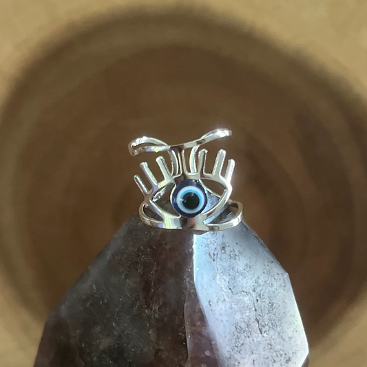 Silver "Evil Eye" Wrap Ring