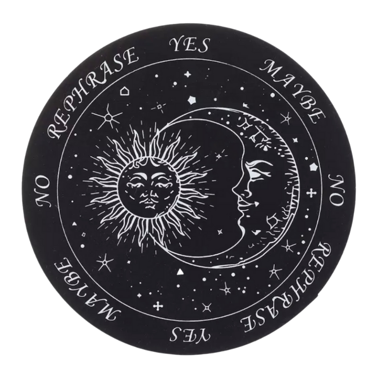 6" Sun | Stars | Moon Wood Pendulum Board (Black)