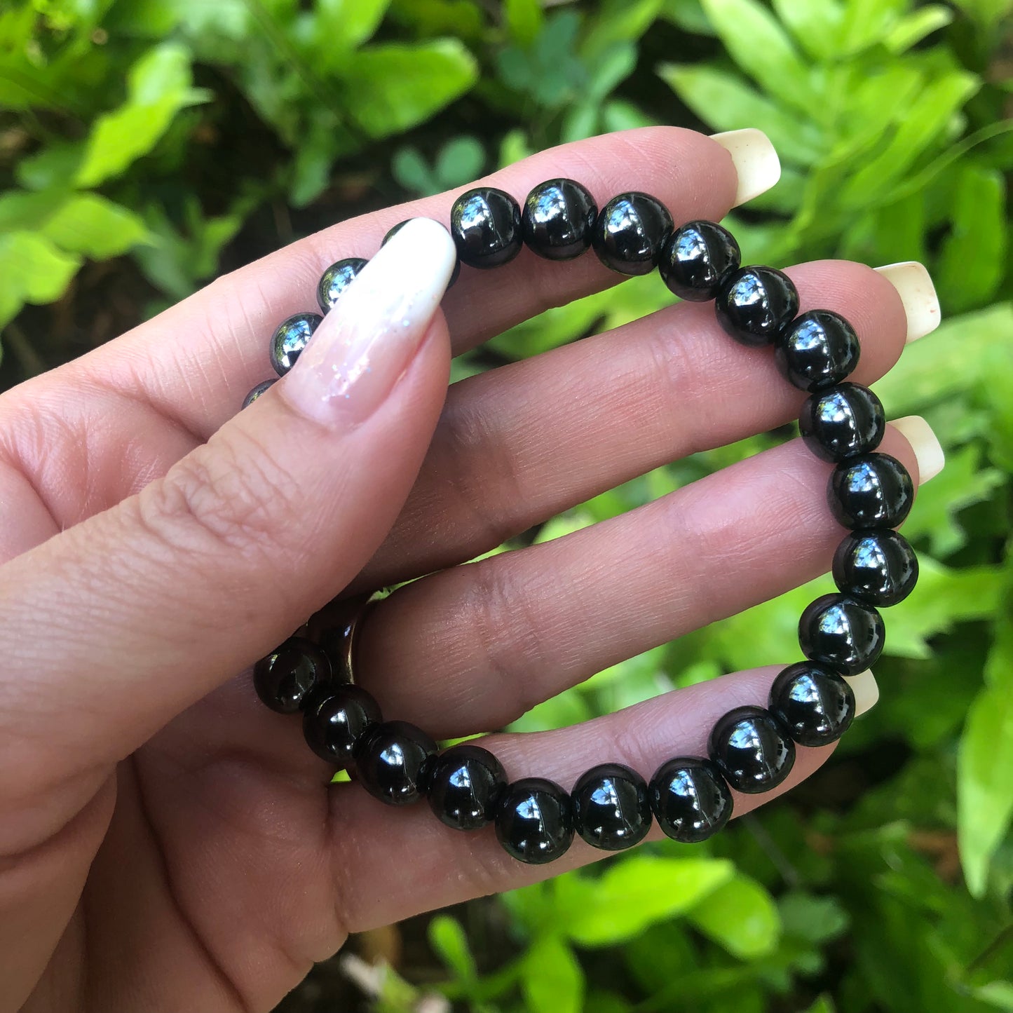 Hematite Mala Bead Bracelet