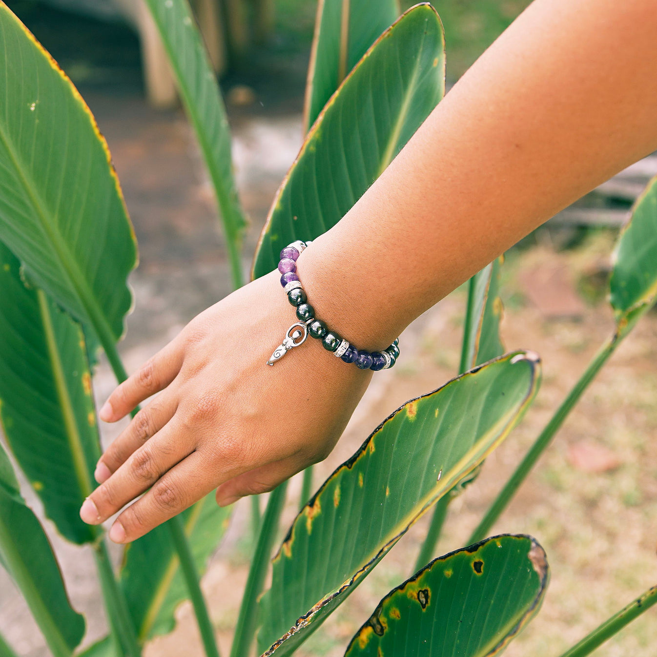 "Grounding" Bracelet Amethyst & Hematite MOON CHILD