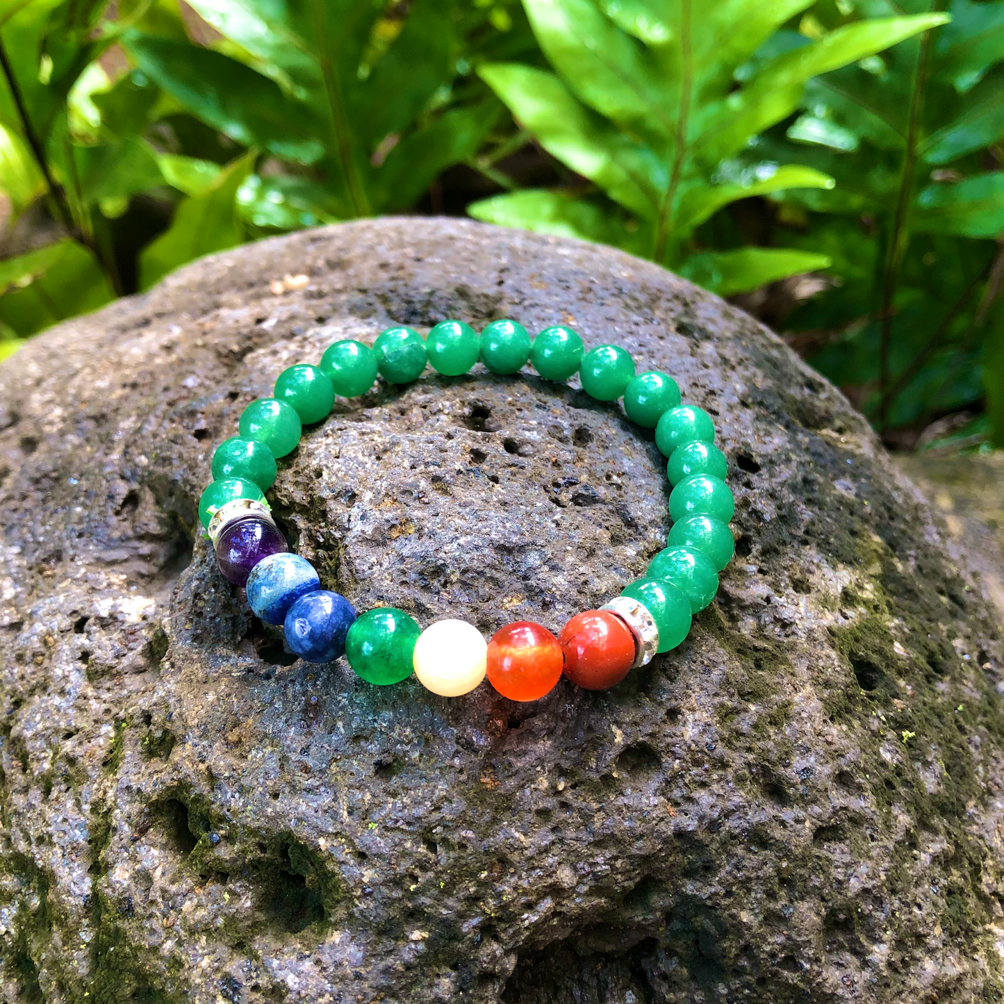 Aventurine Chakra Gemstone Bracelet for Balance, Peace, & Good Fortune