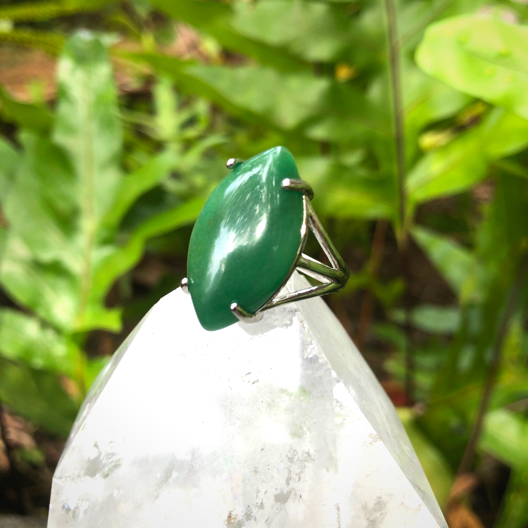 Aventurine Marquis Gemstone Adjustable Ring