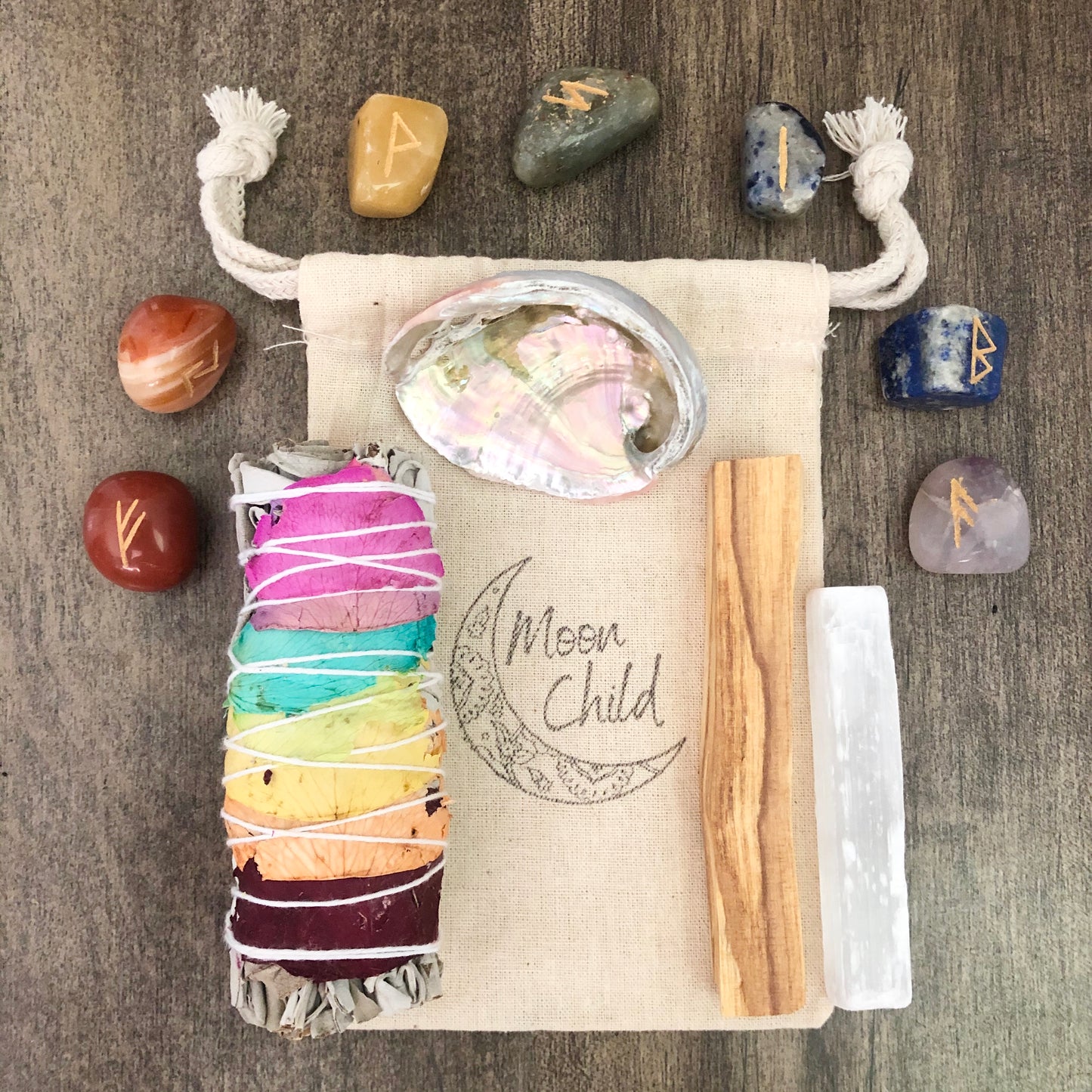 Balance & Alignment Chakra Smudging & Clearing Kit w/ Chakra Stones