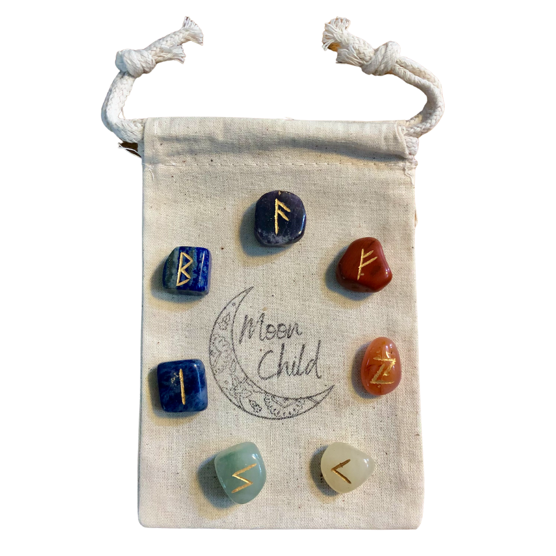 Chakra Stones & Runes Set for Balance & Alignment – MOON CHILD
