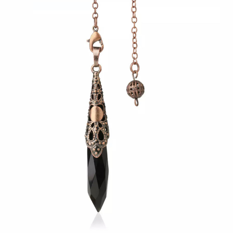 Black Onyx Copper Pendulum - "Inner Strength, Confidence, & Power"