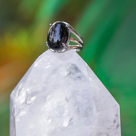 Black Onyx Gemstone Adjustable Ring